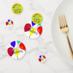 40th Birthday Balloons Personalised Confetti<br><div class="desc">Celebrate the 40th milestone birthday or personalise for any birthday. Add a festive flair to your birthday tables by sprinkling these brightly coloured table confetti circles with flying balloons in red, blue, green, orange, yellow. The medium size has a green background with 40th written in various fun fonts and colours...</div>