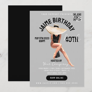 40th Birthday Bash Event Club Style Flyers Invitation