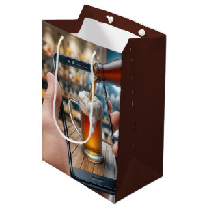 40th Birthday Beer On Smartphone Medium Gift Bag