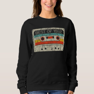 40th Birthday  Best Of 1982 Cassette Tape 40 Years Sweatshirt