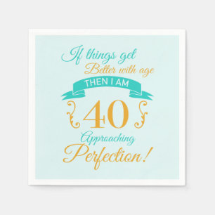 40th Birthday Better With Age Napkin