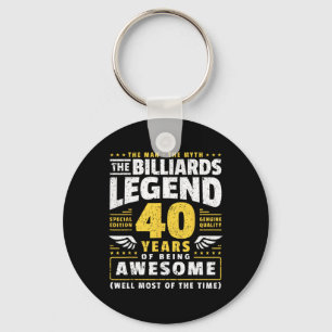 40th Birthday Billiards Player 40 Years Old Billia Key Ring