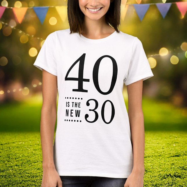 40th Birthday Black 40 is the new 30 T-Shirt (Creator Uploaded)