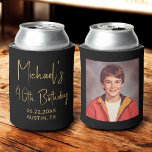 40th Birthday Black Gold Instagram Photo Can Cooler<br><div class="desc">Celebrate a milestone in style with this 40th Birthday Black and Gold Instagram Photo Can Cooler! Featuring a sleek black and gold design, this customisable can cooler allows you to showcase your favourite Instagram-style photo, adding a personal and elegant touch to your celebration. Perfect for marking the big 4-0, it...</div>