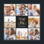 40th Birthday black gold photo collage<br><div class="desc">Celebrate your 40th birthday in style with these black and gold effect 40th birthday design. A modern design with script text and bold graphics. Change the color to customize. Part of a collection.</div>