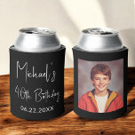 40th Birthday Black White Instagram Photo Can Cooler<br><div class="desc">Celebrate in style with this 40th Birthday Black and White Instagram Photo Can Cooler! Featuring a sleek black and white design, this customisable can cooler showcases your favourite Instagram-style photo, making it a fun and personal party favour. Perfect for milestone birthday celebrations, it keeps drinks cold while adding a stylish...</div>