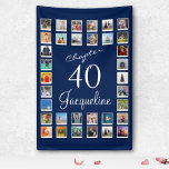 40th Birthday Blue Banner<br><div class="desc">Celebrate 40 years of joyous memories with this personalised blue party banner! Crafted with quality material and lasting design, this banner is the perfect way to commemorate this milestone. Add your favourite photos to make it truly unique and special. Hang this banner on any wall or backdrop to create a...</div>