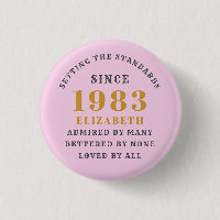 40th Birthday Born 1983 Add Name Pink Gray