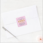 40th Birthday Born 1983 Add Name Pink Gray Square Sticker<br><div class="desc">Personalized Birthday add your name and year sticker. Edit the name and year with the template provided. A wonderful custom birthday party accessory. More gifts and party supplies available with the "setting standards" design in the store.</div>