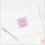 40th Birthday Born 1983 Add Name Pink Gray Square Sticker<br><div class="desc">Personalized Birthday add your name and year sticker. Edit the name and year with the template provided. A wonderful custom birthday party accessory. More gifts and party supplies available with the "setting standards" design in the store.</div>