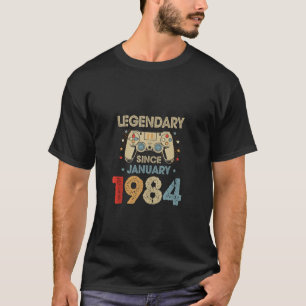 40th Birthday Boy Men Funny Gamer Legendary Januar T-Shirt
