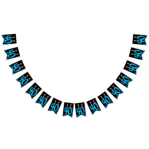 40th birthday candles with eyeballs bunting