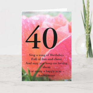 40th Birthday Card