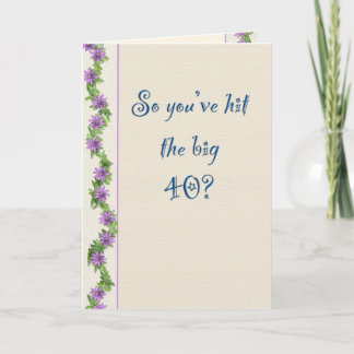 40th Birthday Card