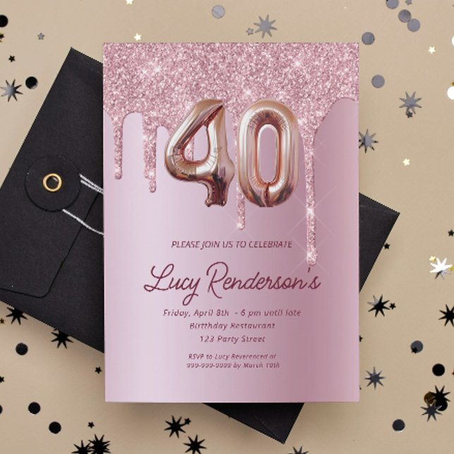 40th Birthday card for her glitter (Creator Uploaded)