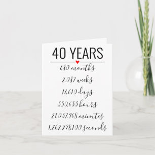 40th Birthday Card, milestone, retirement Invitation