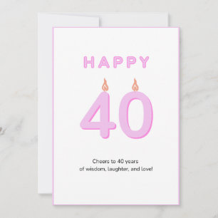 40th Birthday Card Pink