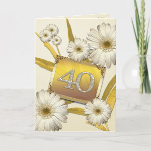 40th Birthday card with daisies.