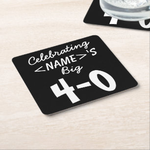 40th Birthday Celebrate Personalised Paper Coaster