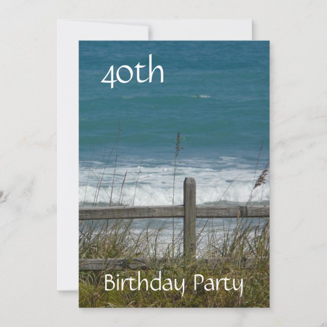 40th Birthday Celebration-Ocean/Male Invitation (Front)