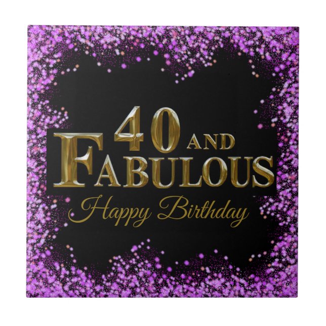 40th Birthday  Ceramic Tile (Front)