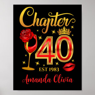 40th Birthday, chapter 40 lady’s, women’s  Poster