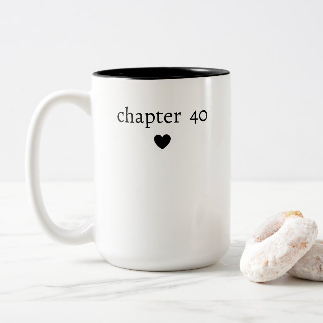40th Birthday Chapter 40 Two-Tone Coffee Mug (With Donut)