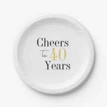 40th Birthday Cheers 40 Years Minimal Black Gold