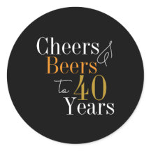 40th Birthday Cheers and Beers Black Gold Party