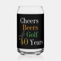 40th Birthday Cheers and Beers Golf Black and Gold