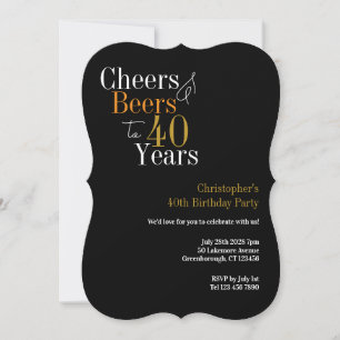 40th Birthday Cheers and Beers Party Invitation