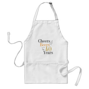 40th Birthday Cheers Beers Minimal Party Standard Apron