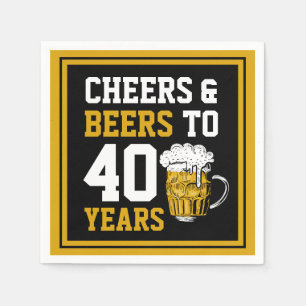 40th Birthday Cheers & Beers to 40 Years Napkin