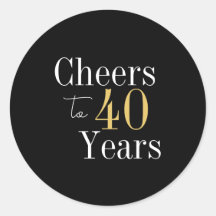40th Birthday Cheers to 40 Years Black Gold Party