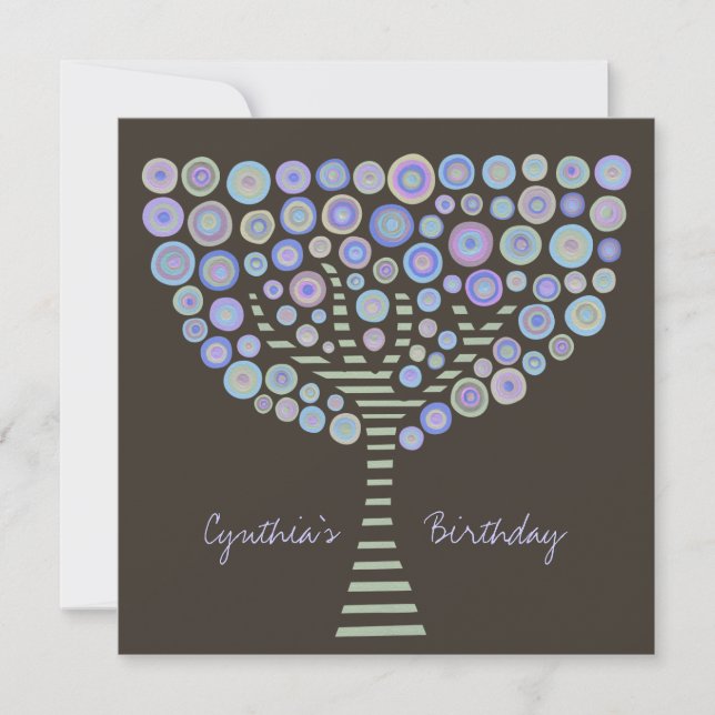 40th Birthday Chocolate Mauve Tree Invitation (Front)