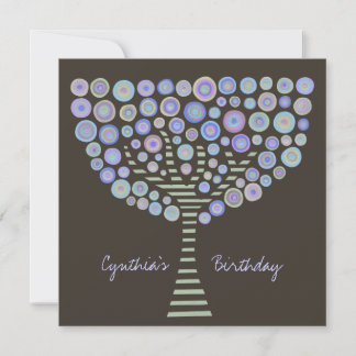 40th Birthday Chocolate Mauve Tree Invitation