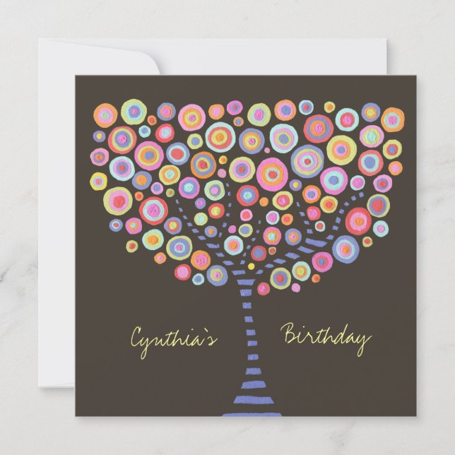 40th Birthday Chocolate Retro Tree Invitation (Front)