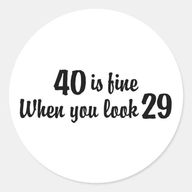 40th Birthday Classic Round Sticker (Front)