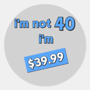 40th birthday classic round sticker