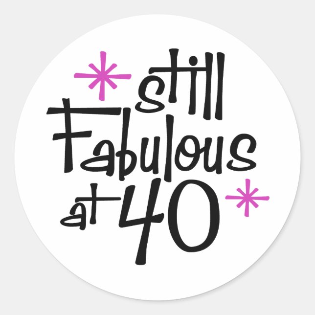 40th Birthday Classic Round Sticker (Front)