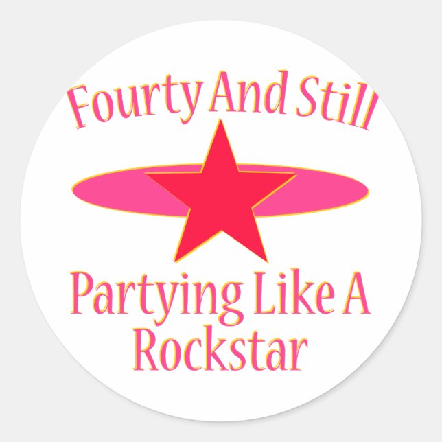 40th Birthday Classic Round Sticker (Front)