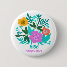 40th birthday colourful modern floral elegant 