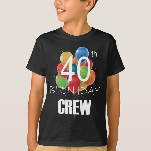 40th Birthday Crew 40 Party Crew Group Boy T-Shirt (Front)