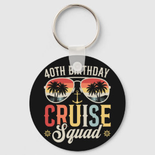 40TH Birthday Cruise Squad Family Matching Circle Key Ring