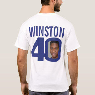 40th birthday custom name and photo navy blue T-Shirt
