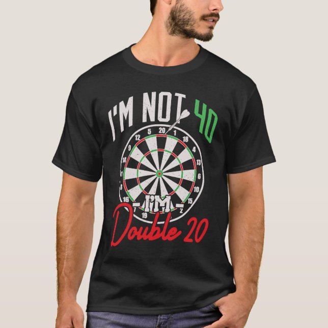40th Birthday Dart Player 40 Years Darts T-Shirt (Front)