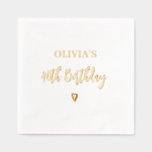 40th Birthday Elegant Modern Heart Gold Foil Napkins<br><div class="desc">40th Birthday Elegant Modern Heart Gold Foil Napkins. Stylishly personalise with your custom name and age.</div>