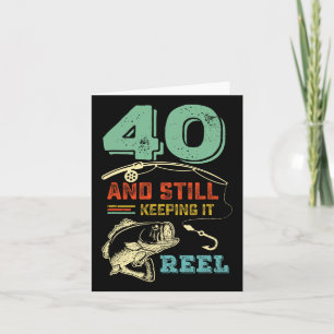40th Birthday Fishing Turning 40 Fisherman Mens Pu Card