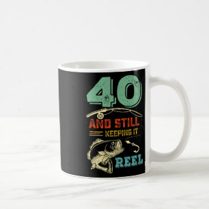 40th Birthday Fishing Turning 40 Fisherman Mens Pu Coffee Mug