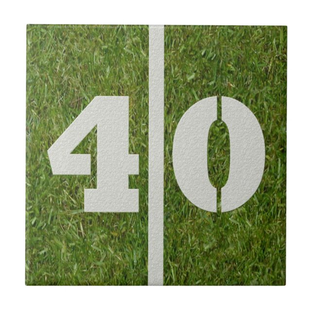40th Birthday Football Customisable Tile (Front)